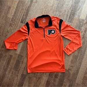 Fanatics Philadelphia Flyers 1/4 Zip Pullover Shirt Long Sleeve Mens Medium NHL